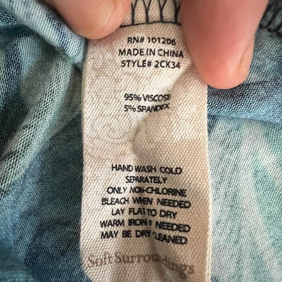 Soft surroundings Saunterre Tropical Green Leaf Print Maxi Dress - Picture 7 of 8